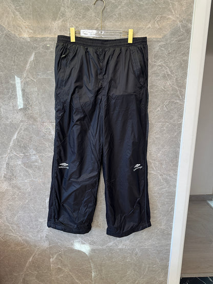 Balenciaga Logo Lightweight Nylon Track Pants Black Casual Streetwear Trousers
