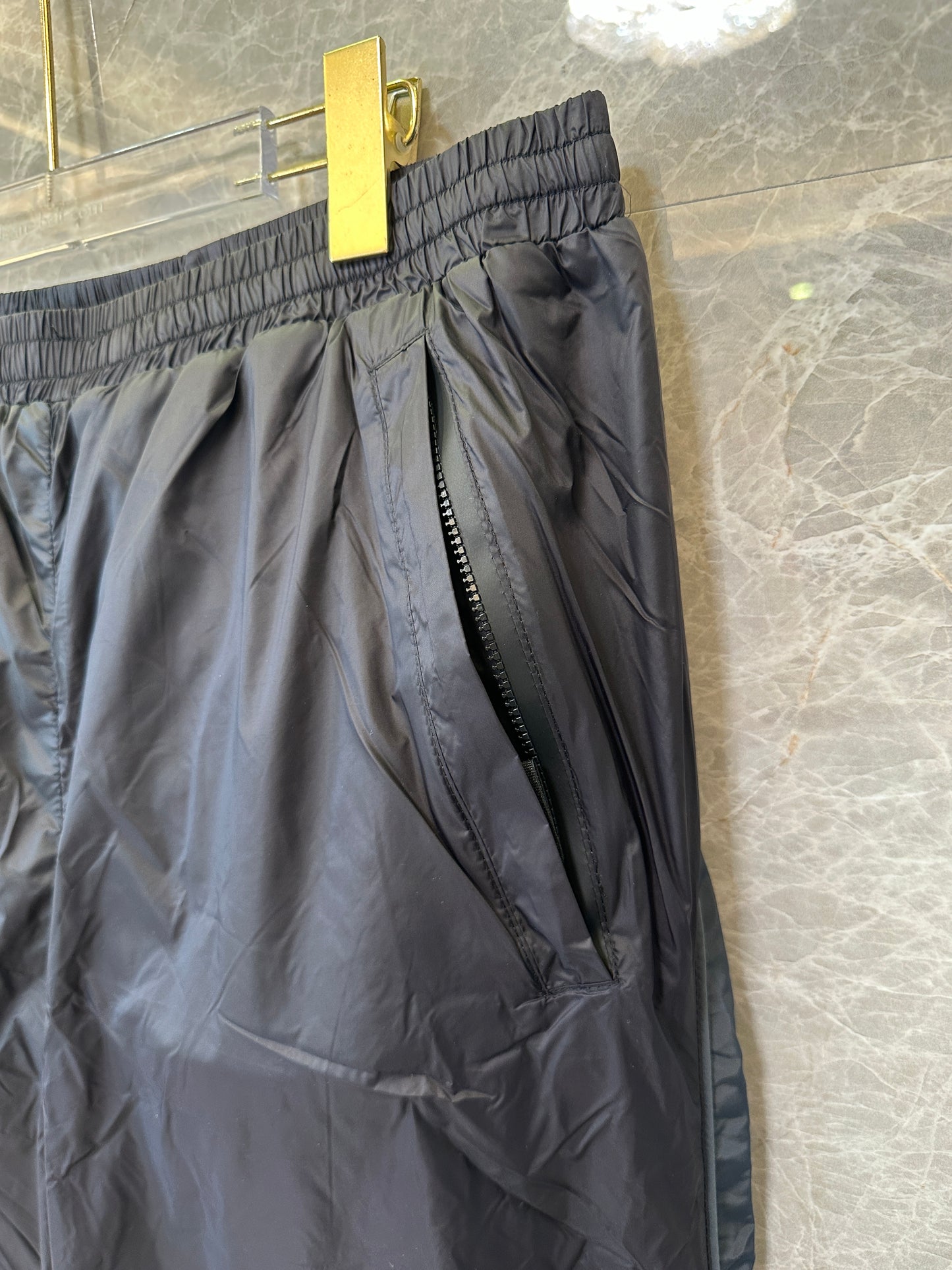 Balenciaga Logo Lightweight Nylon Track Pants Black Casual Streetwear Trousers
