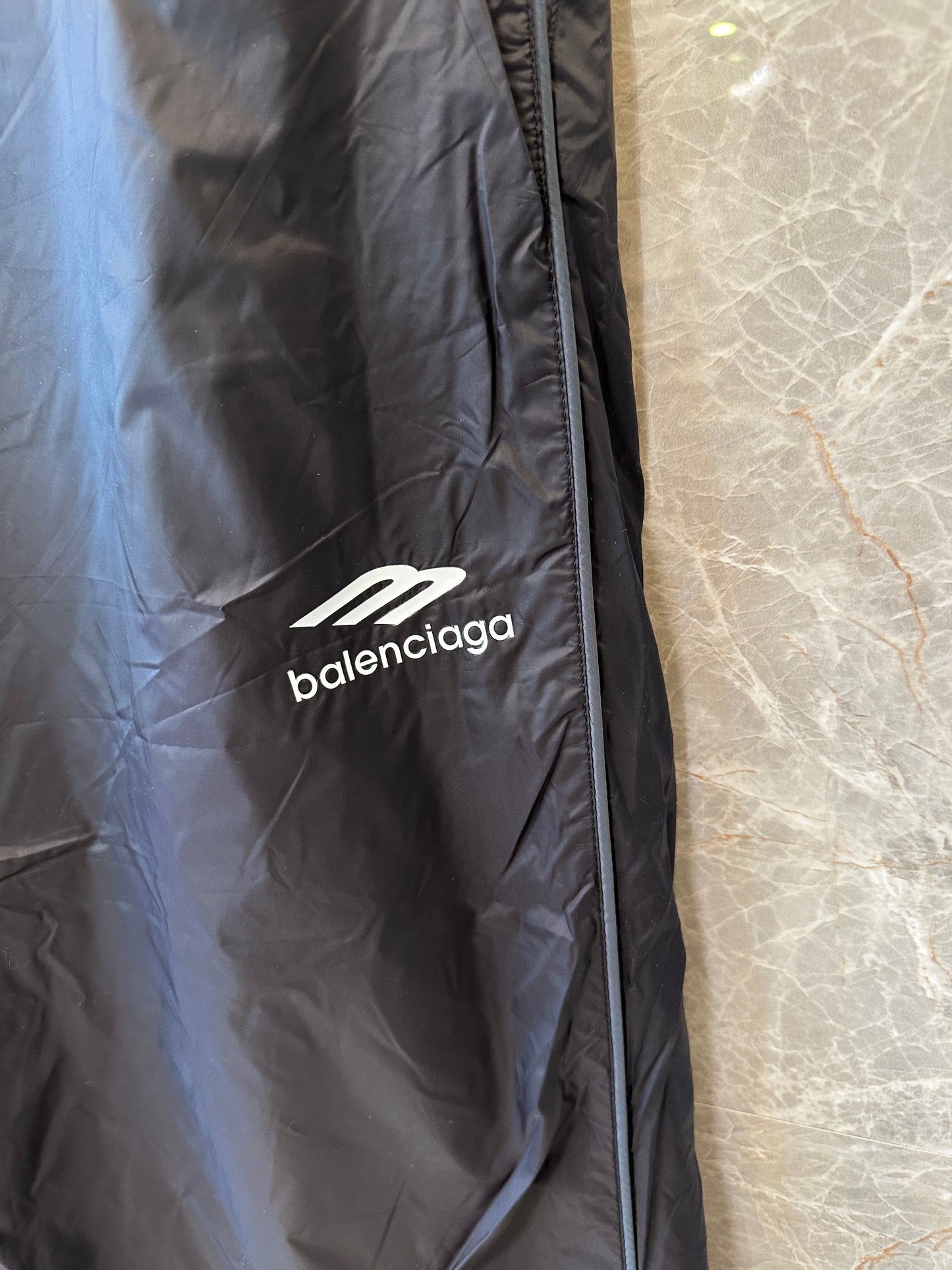 Balenciaga Logo Lightweight Nylon Track Pants Black Casual Streetwear Trousers