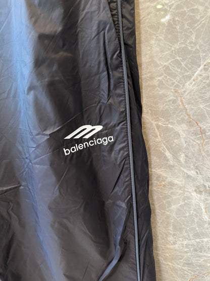 Balenciaga Logo Lightweight Nylon Track Pants Black Casual Streetwear Trousers