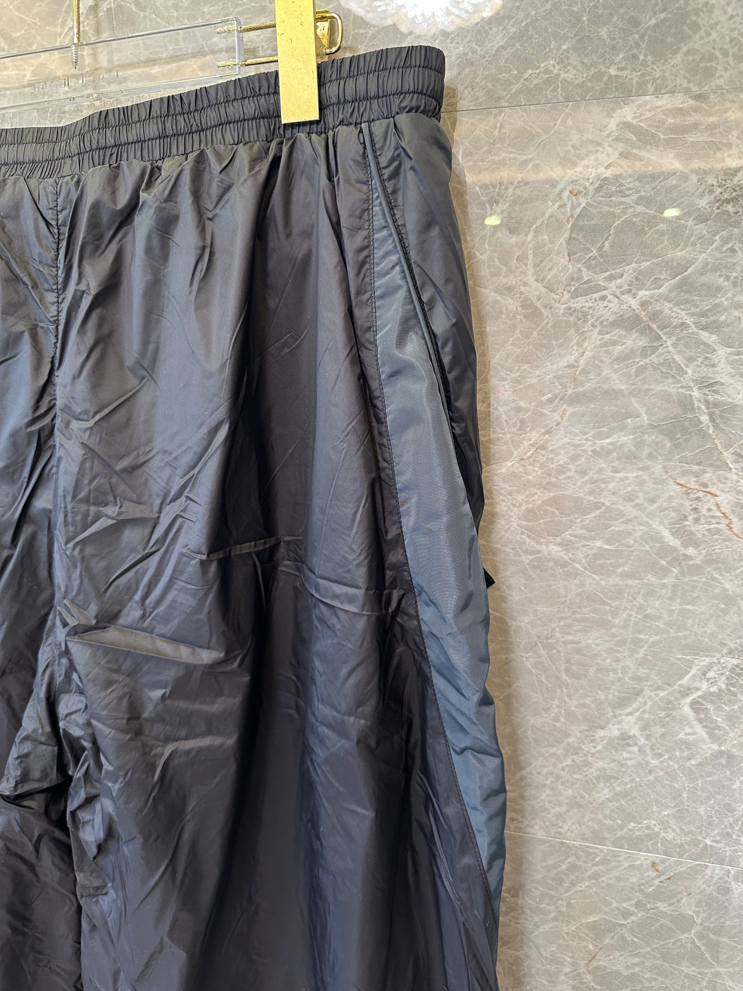 Balenciaga Logo Lightweight Nylon Track Pants Black Casual Streetwear Trousers