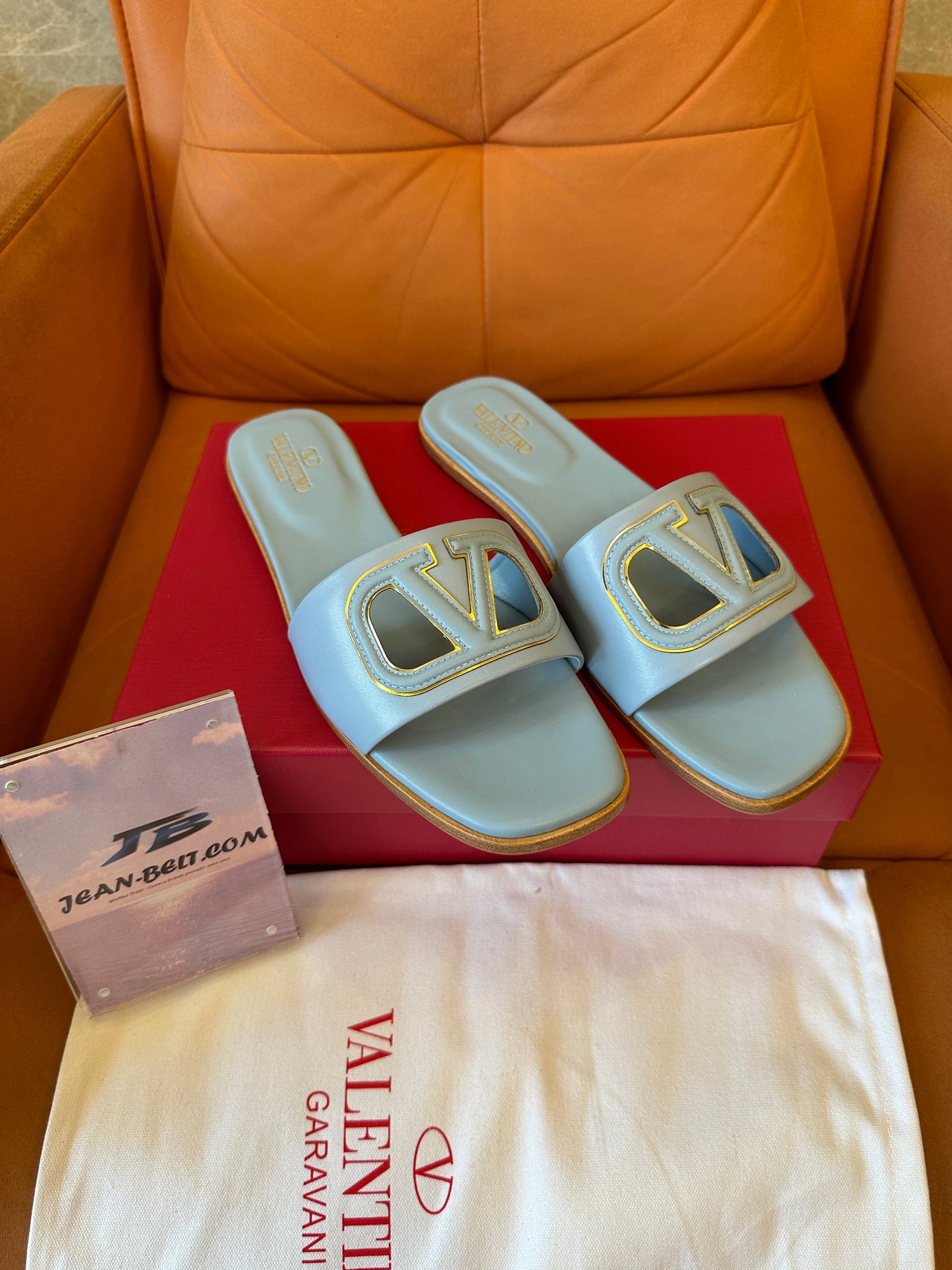 Valentino Garavani VLogo leather slide sandals