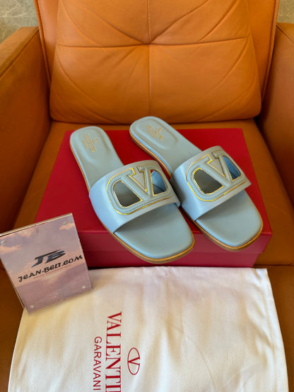 Valentino Garavani VLogo leather slide sandals