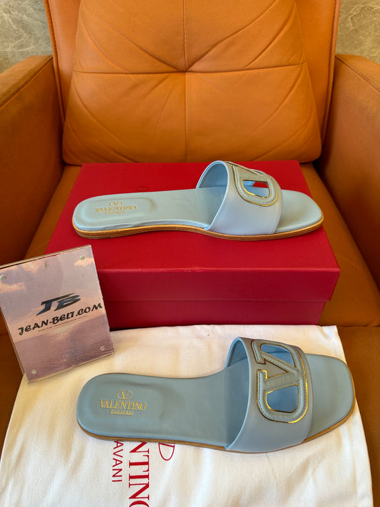 Valentino Garavani VLogo leather slide sandals