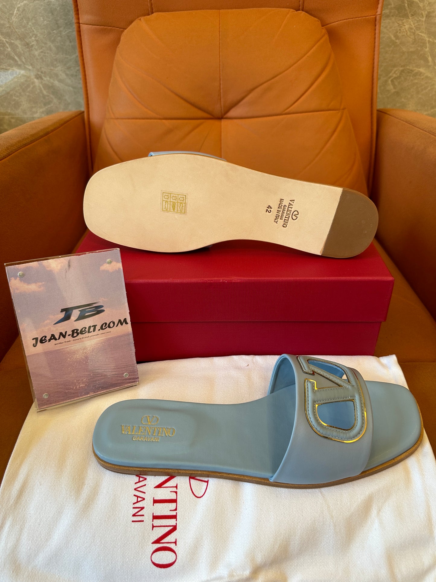 Valentino Garavani VLogo leather slide sandals