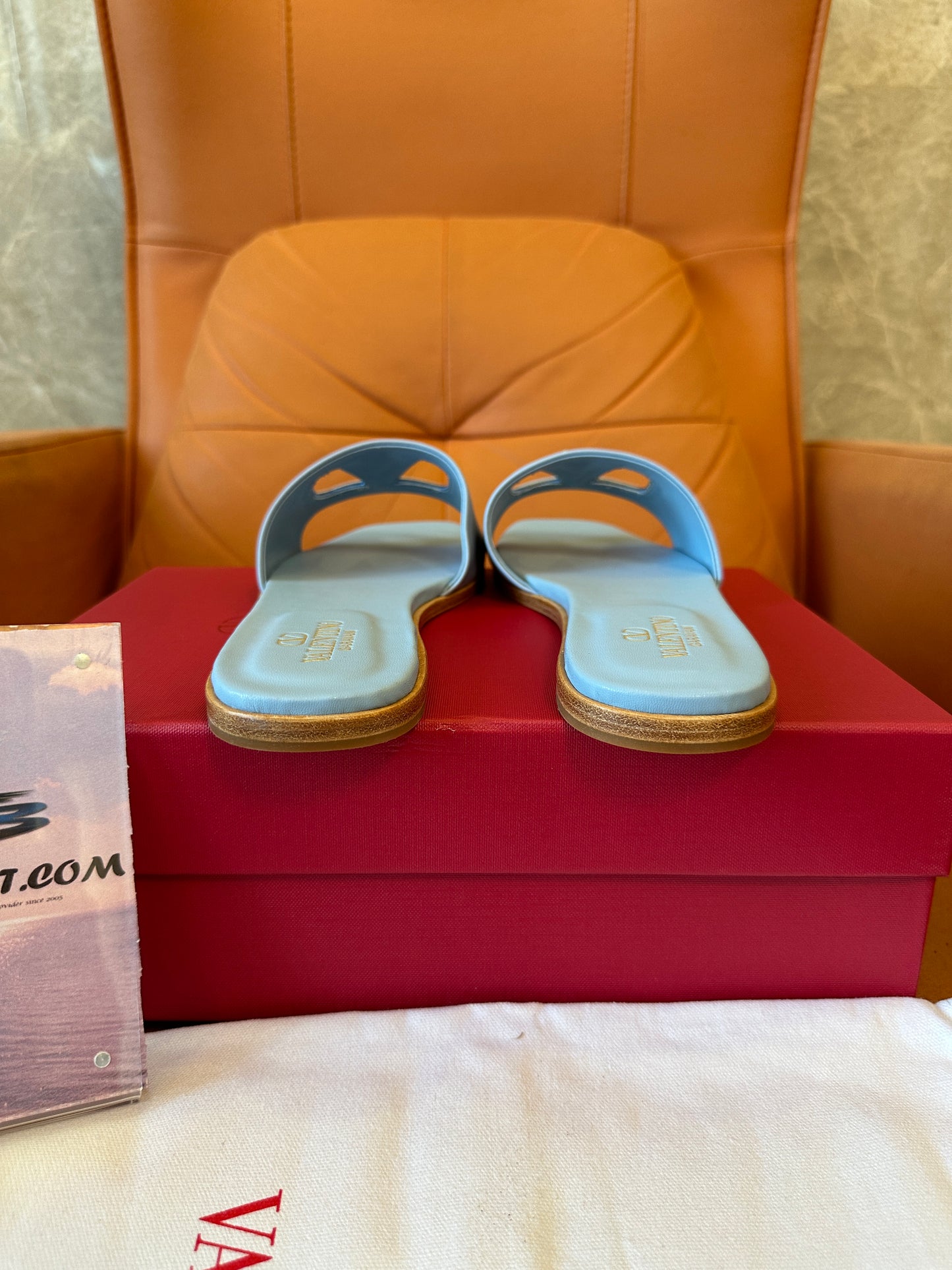 Valentino Garavani VLogo leather slide sandals
