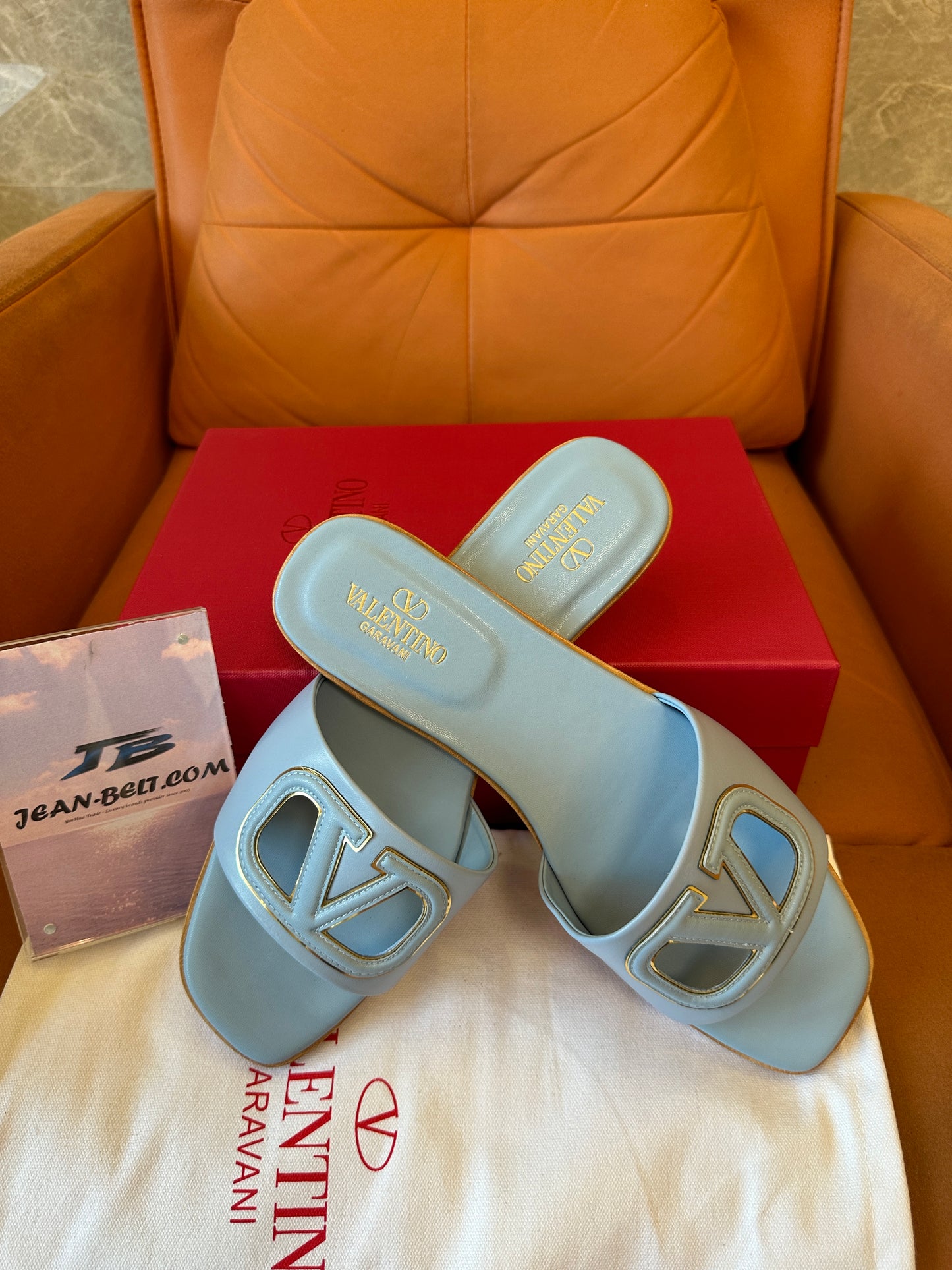 Valentino Garavani VLogo leather slide sandals