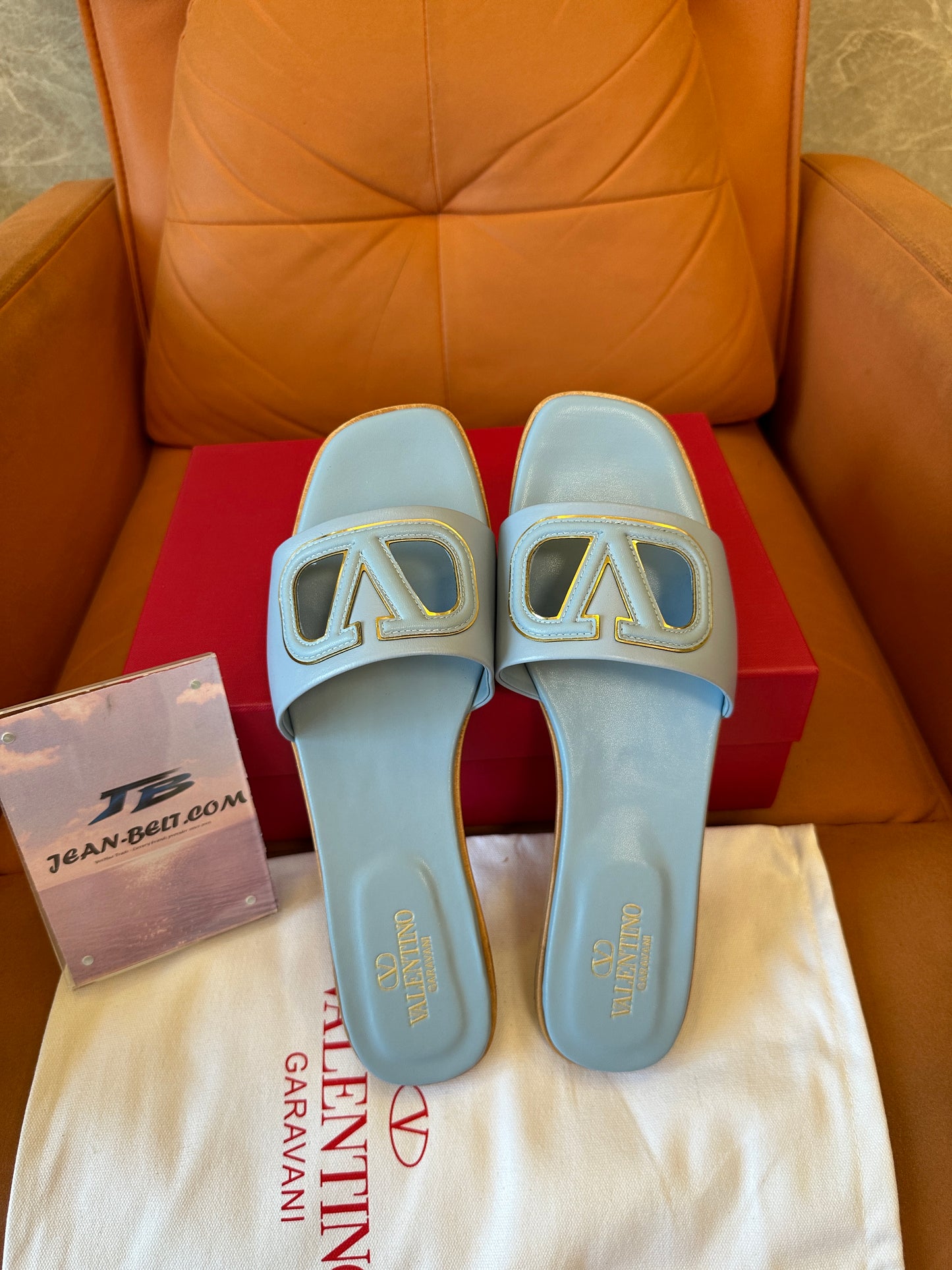Valentino Garavani VLogo leather slide sandals