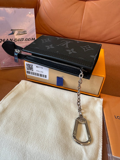 Porta-chaves Louis Vuitton Monogram Eclipse Canvas com Corrente