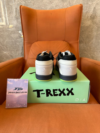 Nike x Travis Scott Style Strap Trainer Sneakers Black White Neon Green Sole