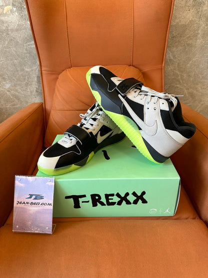 Nike x Travis Scott Style Strap Trainer Sneakers Black White Neon Green Sole