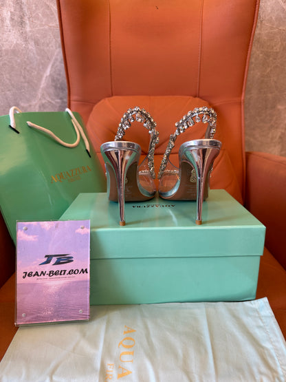 Aquazzura So Nude Crystal Embellished Slingback Heels