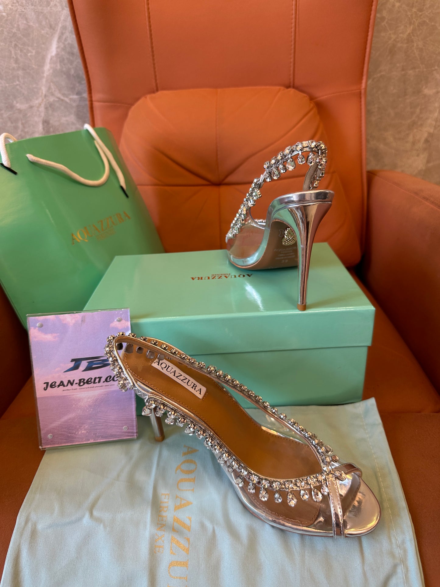 Aquazzura So Nude Crystal Embellished Slingback Heels
