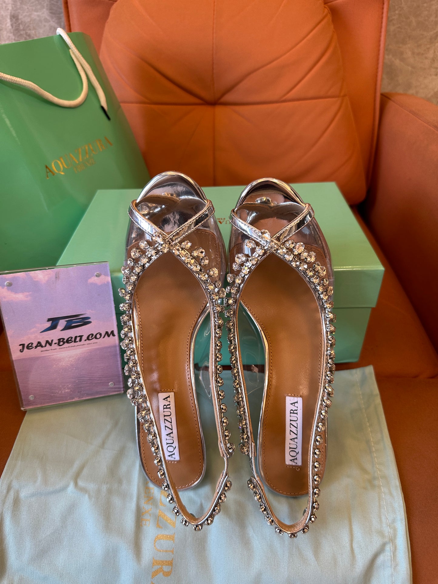 Aquazzura So Nude Crystal Embellished Slingback Heels