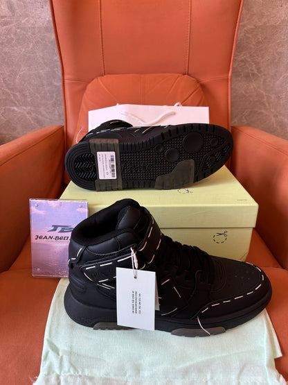 Off-White Off-Court High Top Arrow Leather Sneakers Black