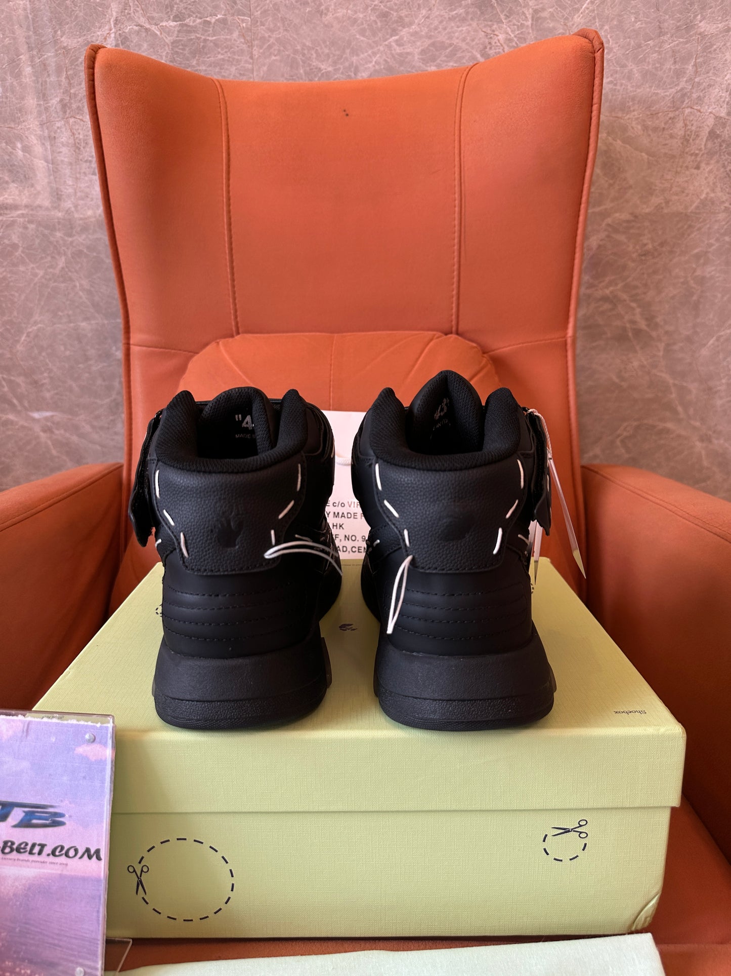 Off-White Off-Court High Top Arrow Leather Sneakers Black