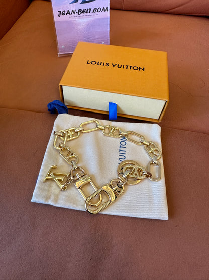 Louis Vuitton Gold Tone Monogram Keychain Waist Chain