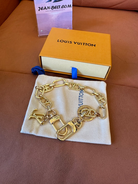 Louis Vuitton Gold Tone Monogram Keychain Waist Chain