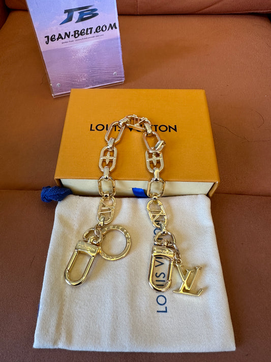 Louis Vuitton Gold Tone Monogram Keychain Waist Chain