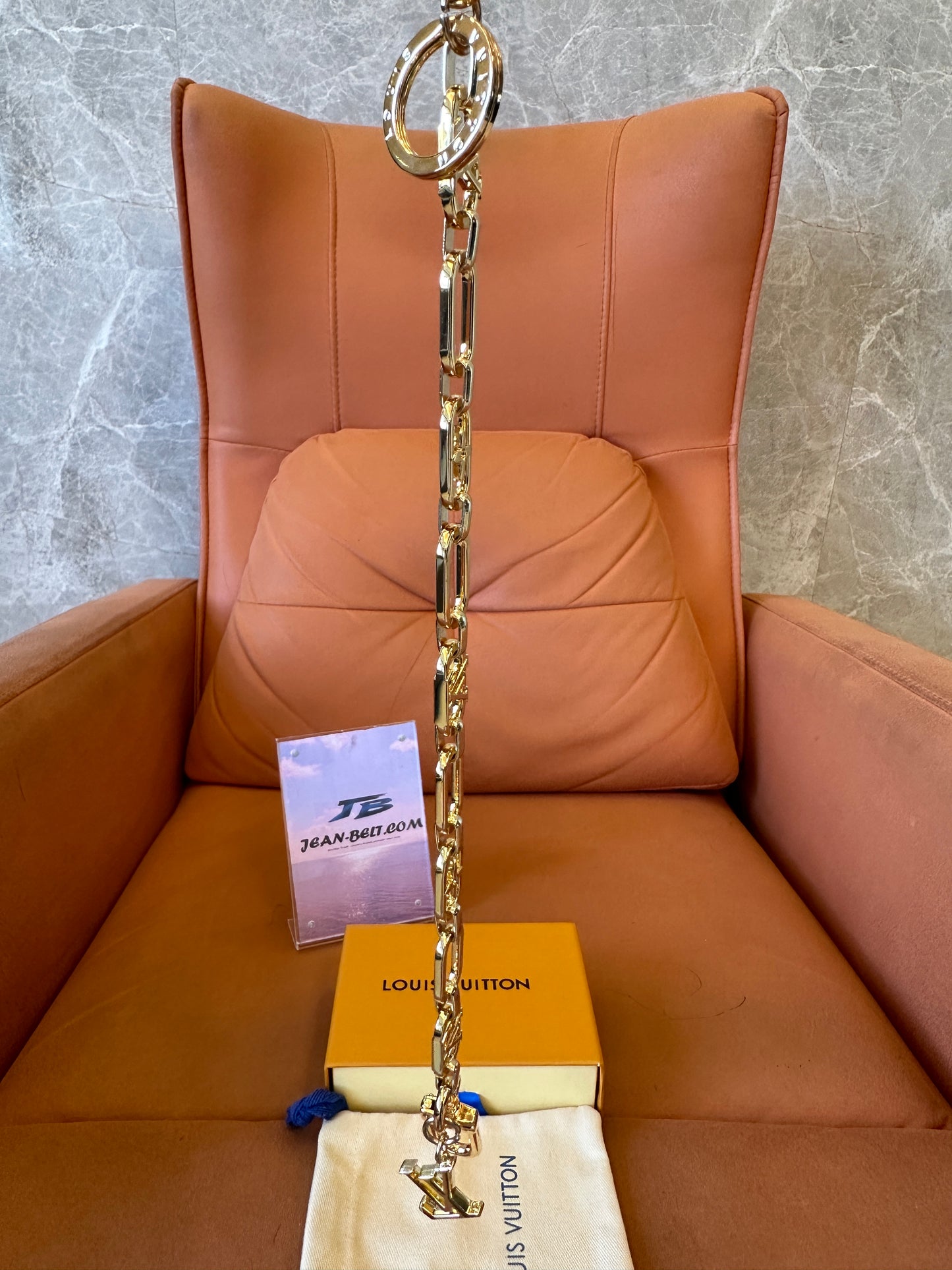 Louis Vuitton Gold Tone Monogram Keychain Waist Chain