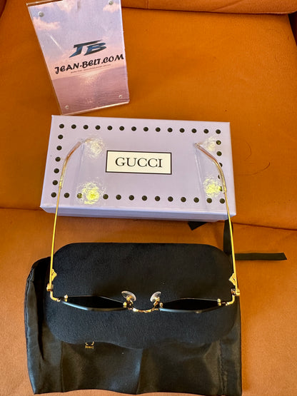 Gucci GG1604S 001 Rimless Geometric Sunglasses