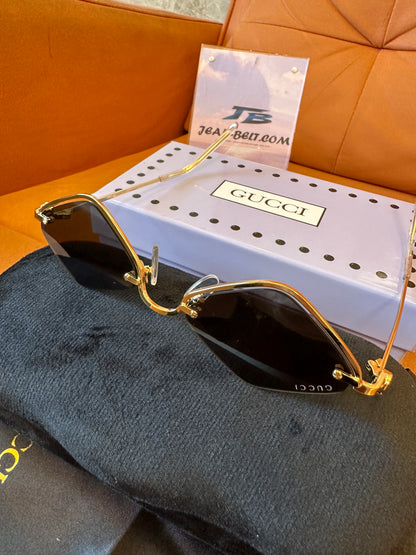 Gucci GG1604S 001 Rimless Geometric Sunglasses