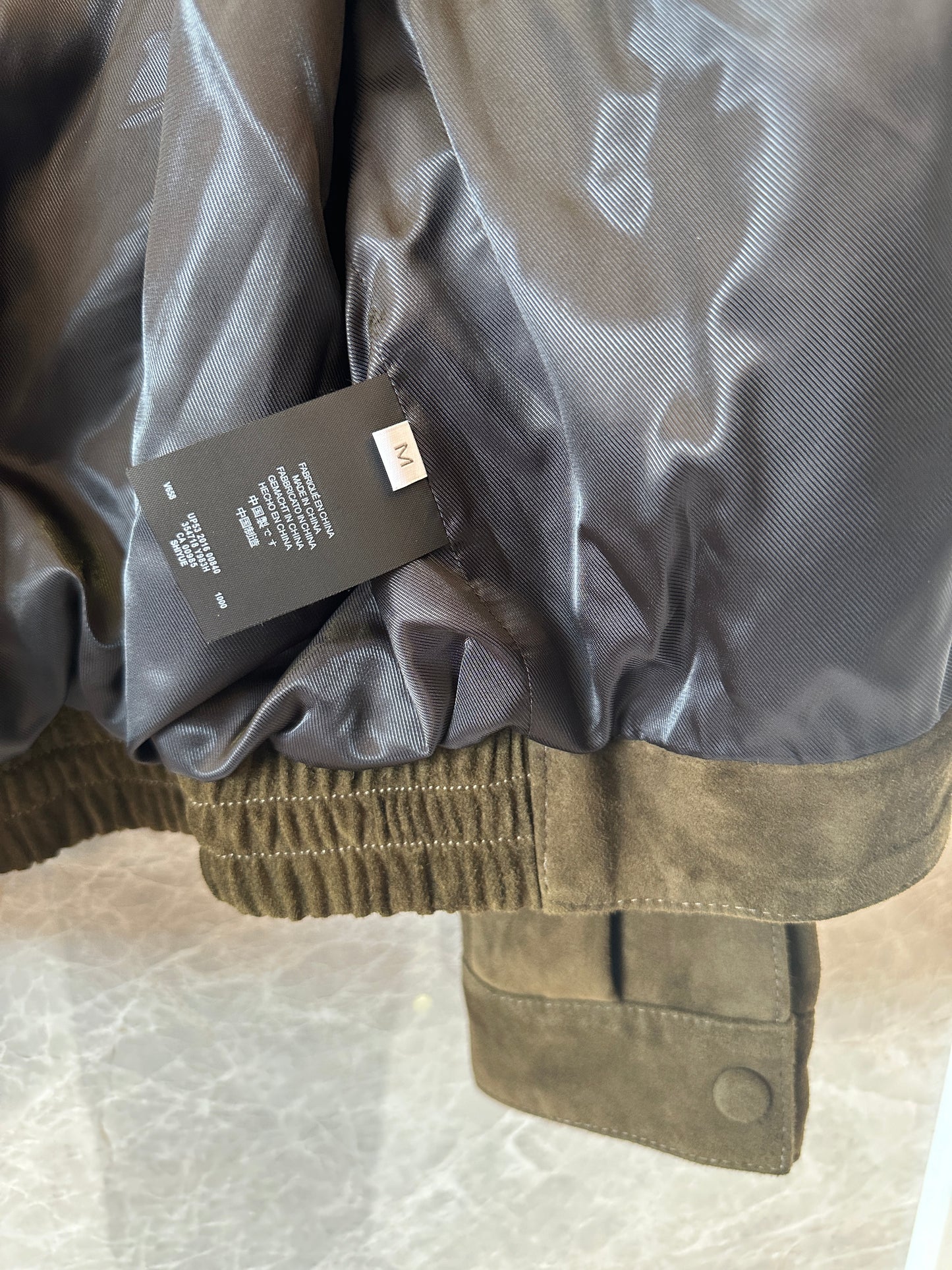 Saint Laurent Suede Leather Jacket Olive Green