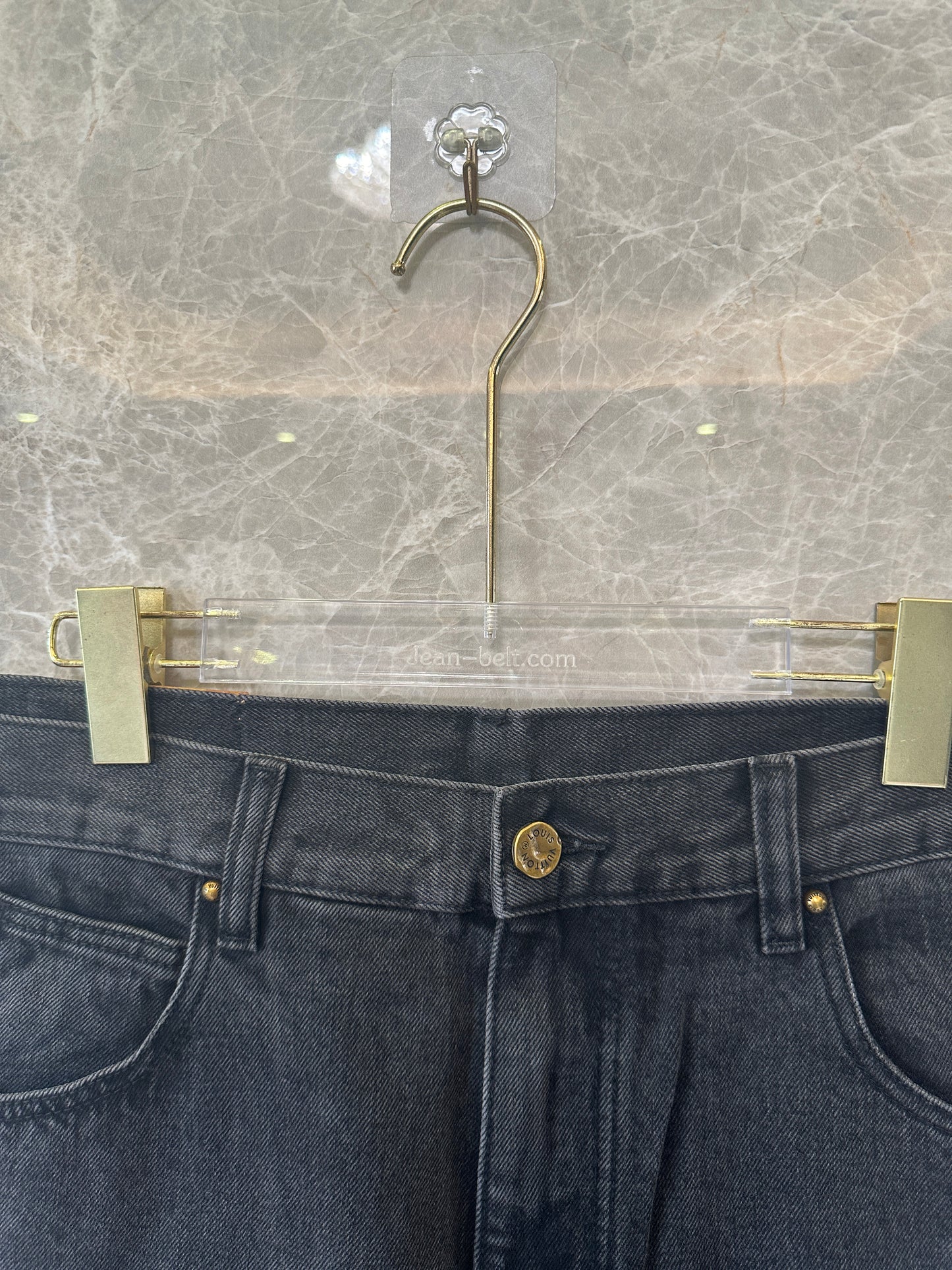 Louis Vuitton Monogram Patchwork Denim Cargo Pants Black