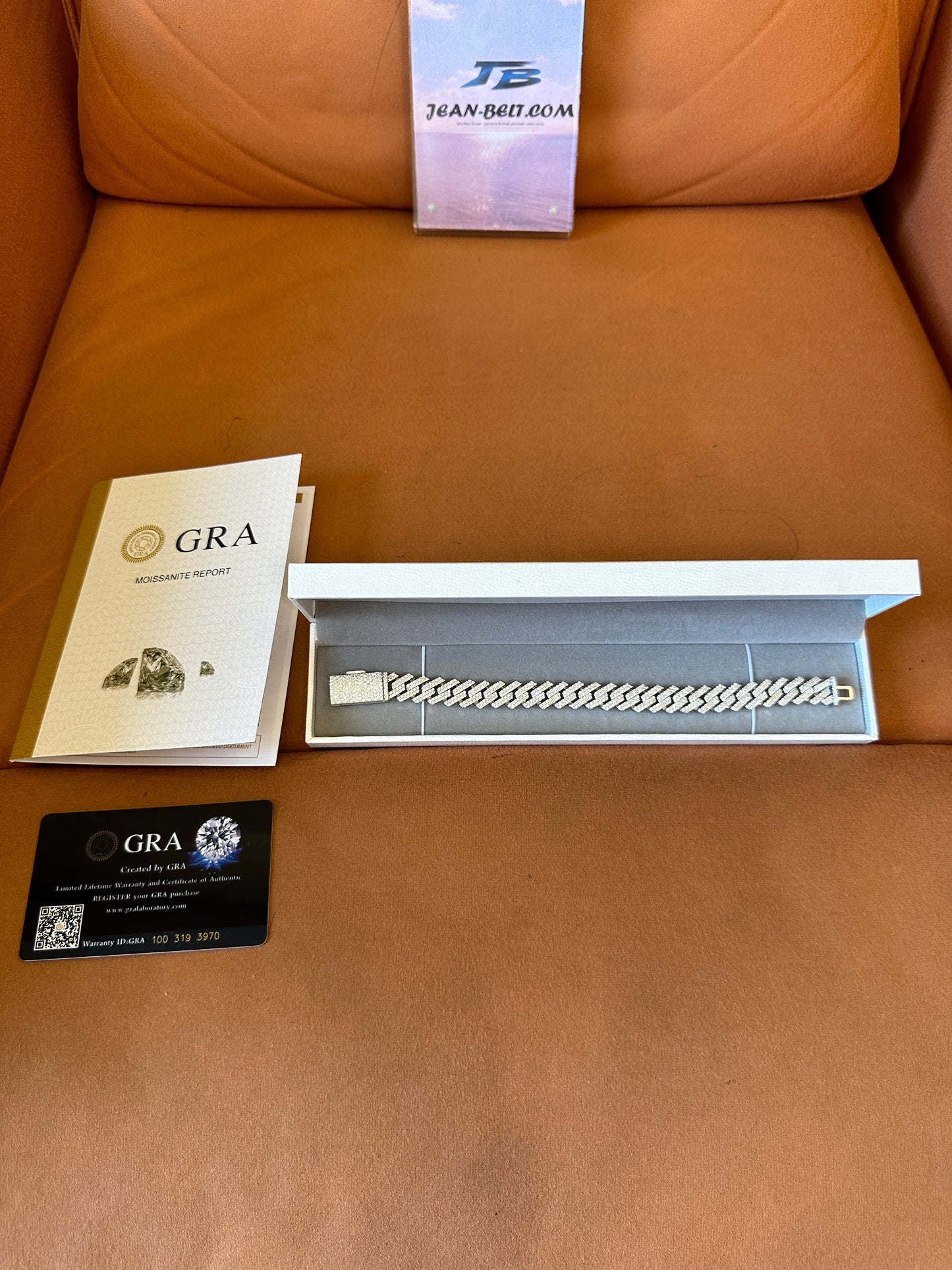 10Kt Moissanite Diamond Cuban Link Bracelet with GRA Certificate