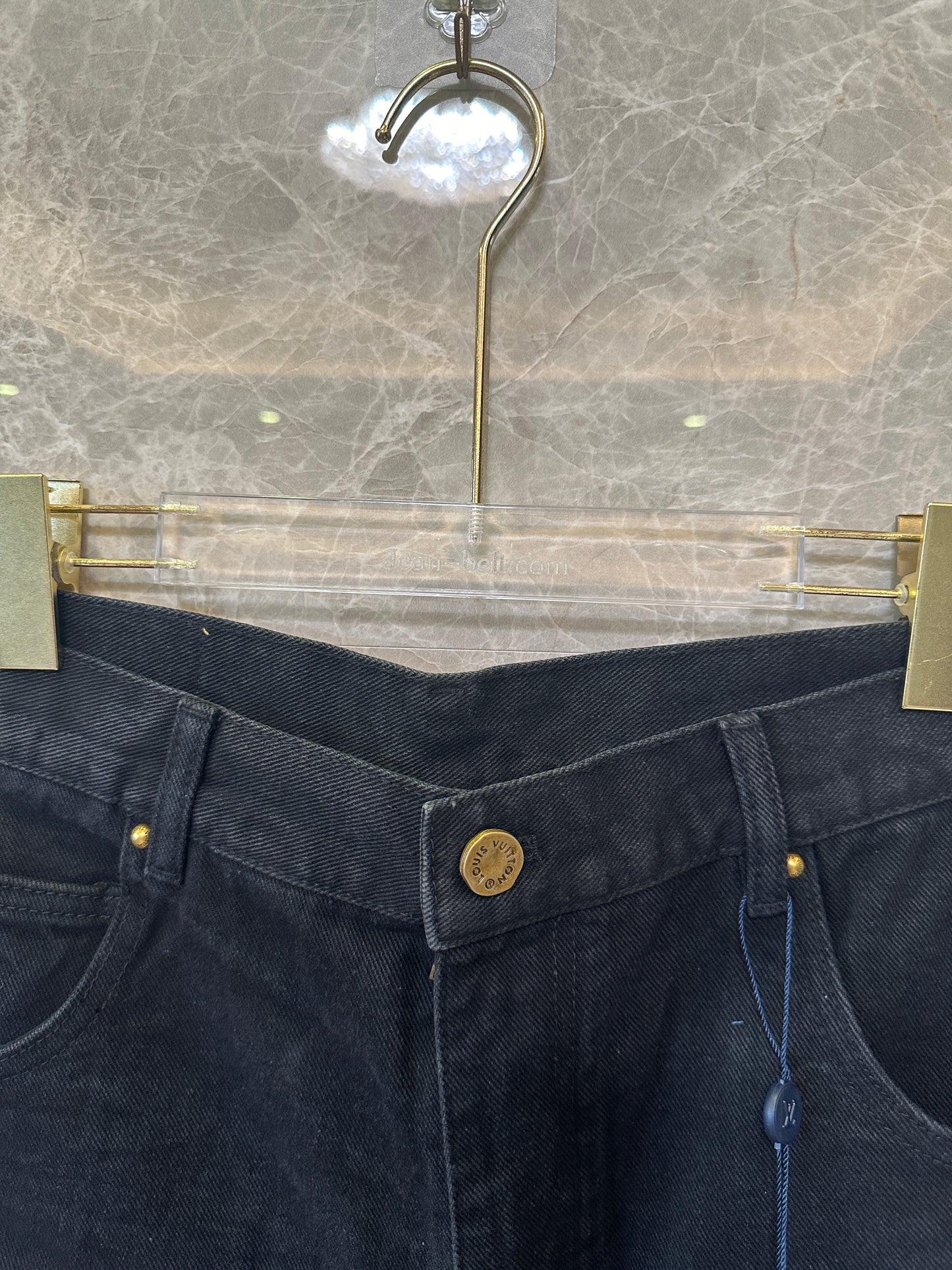 Louis Vuitton Monogram Embossed Denim Cargo Shorts Black