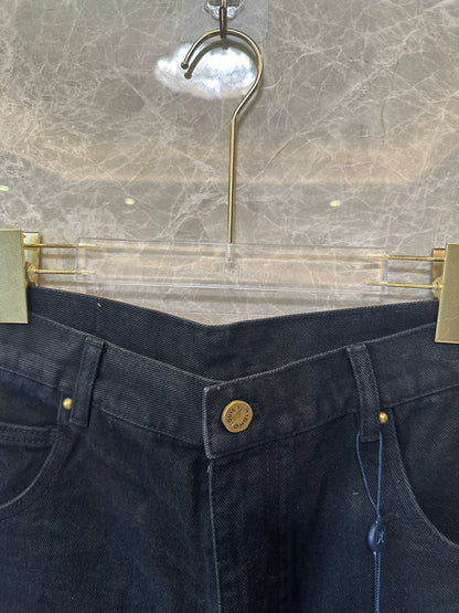 Louis Vuitton Monogram Embossed Denim Cargo Shorts Black