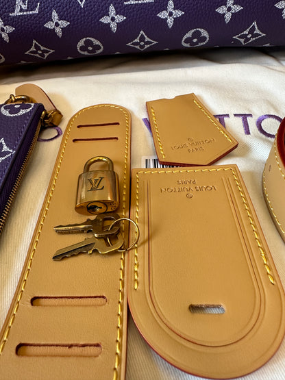 Louis Vuitton Speedy 30 Bandoulière Monogram Purple Leather Set Bag
