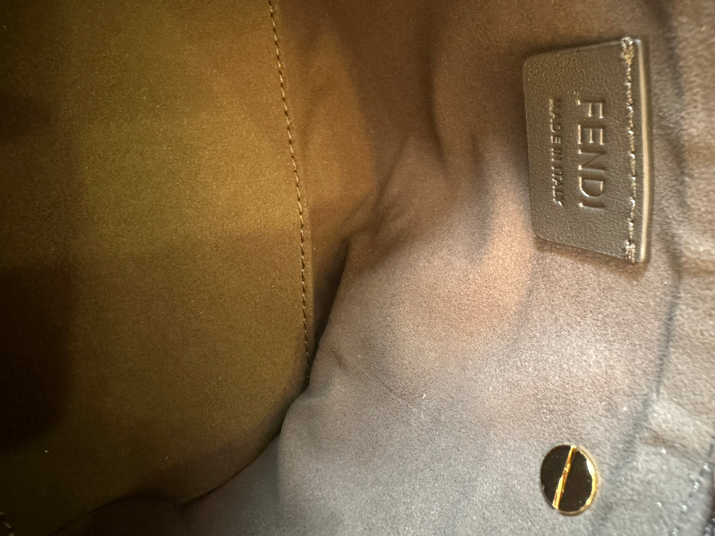 Fendi FF Monogram Mini Top Handle Crossbody Bag Brown