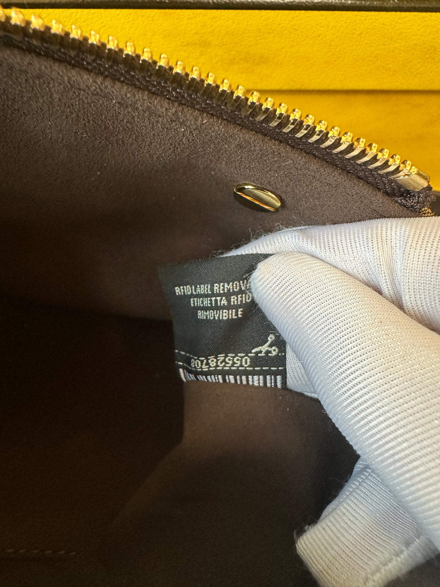 Fendi FF Monogram Mini Top Handle Crossbody Bag Brown