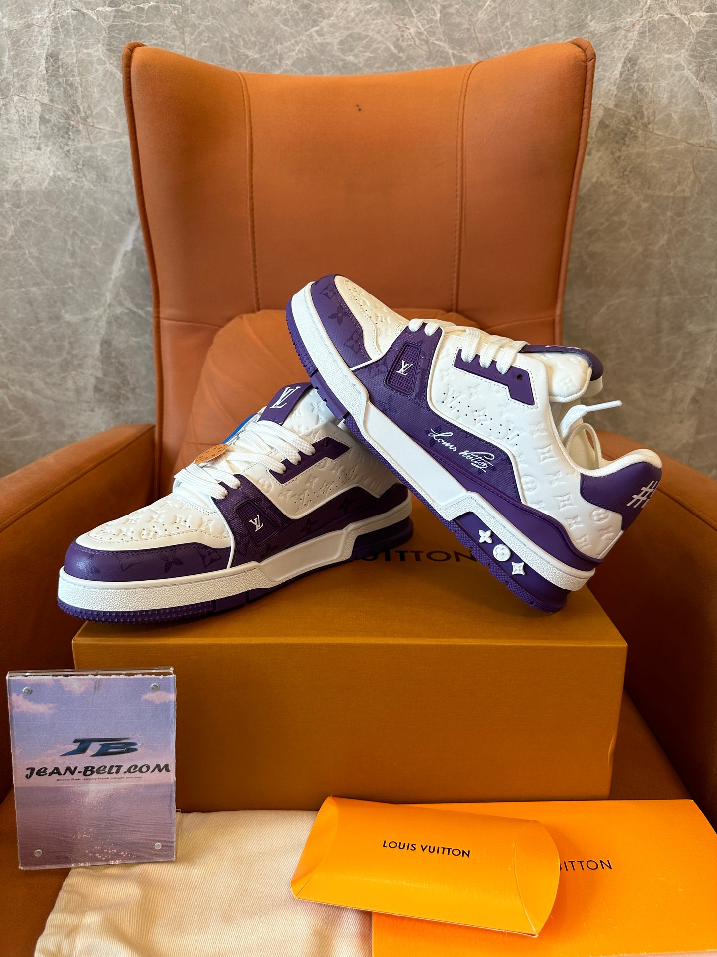 Louis Vuitton LV Trainer Sneaker Purple Monogram Leather