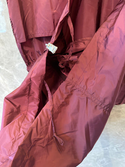 Prada Nylon Drawstring Dress Burgundy