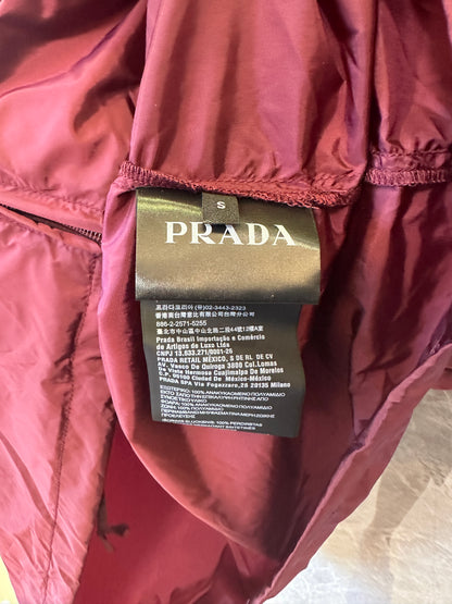Prada Nylon Drawstring Dress Burgundy