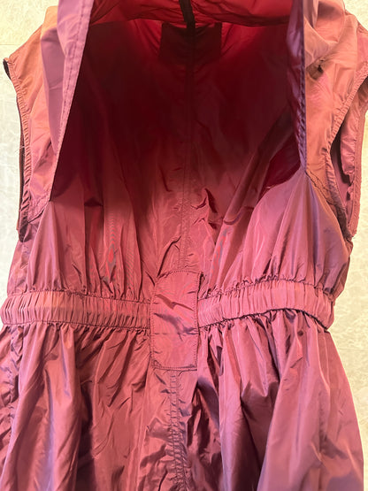 Prada Nylon Drawstring Dress Burgundy