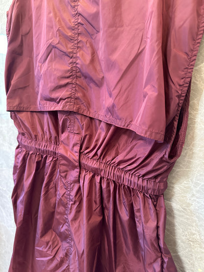 Prada Nylon Drawstring Dress Burgundy