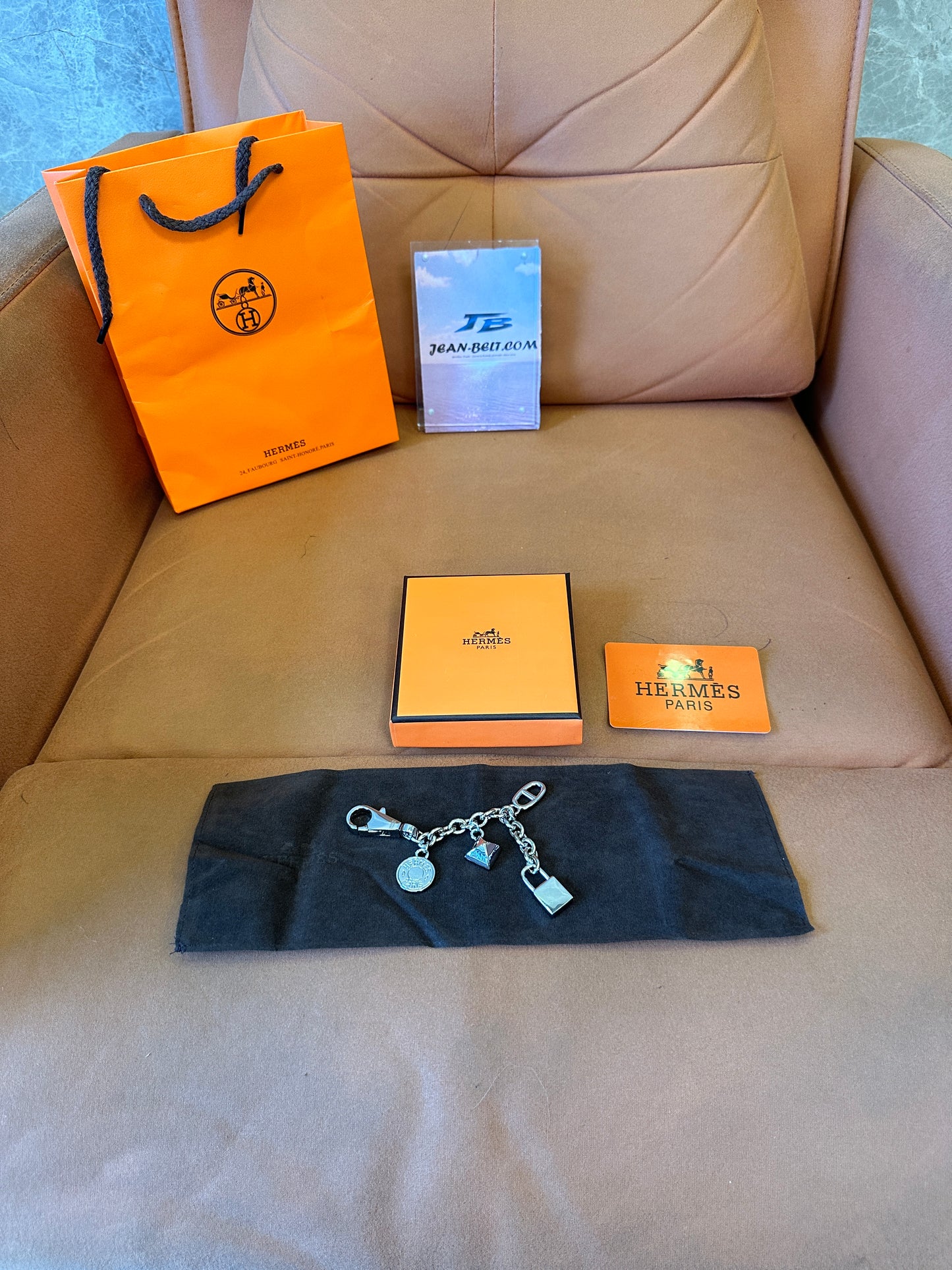 Hermes Palladium-Plated Bag Charm Keychain