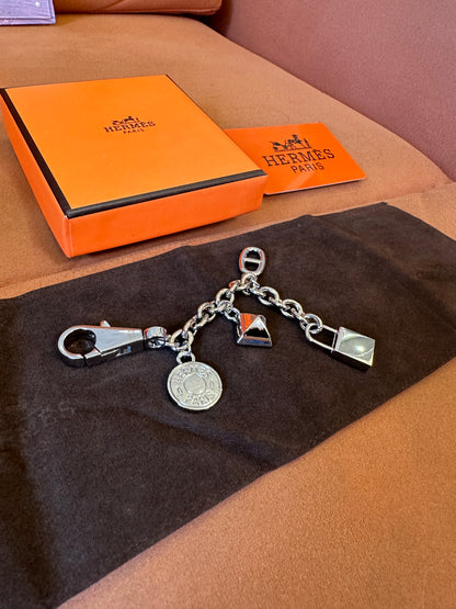 Hermes Palladium-Plated Bag Charm Keychain