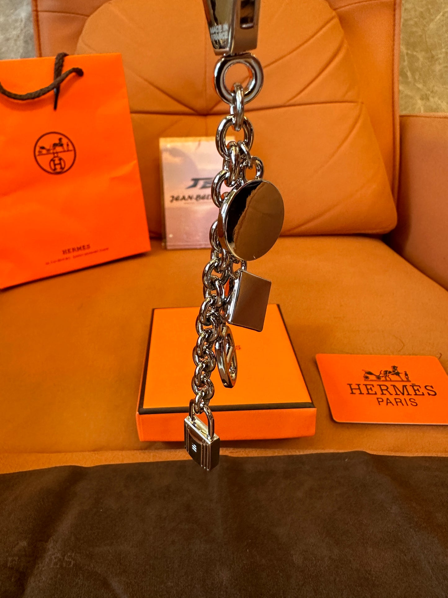 Hermes Palladium-Plated Bag Charm Keychain