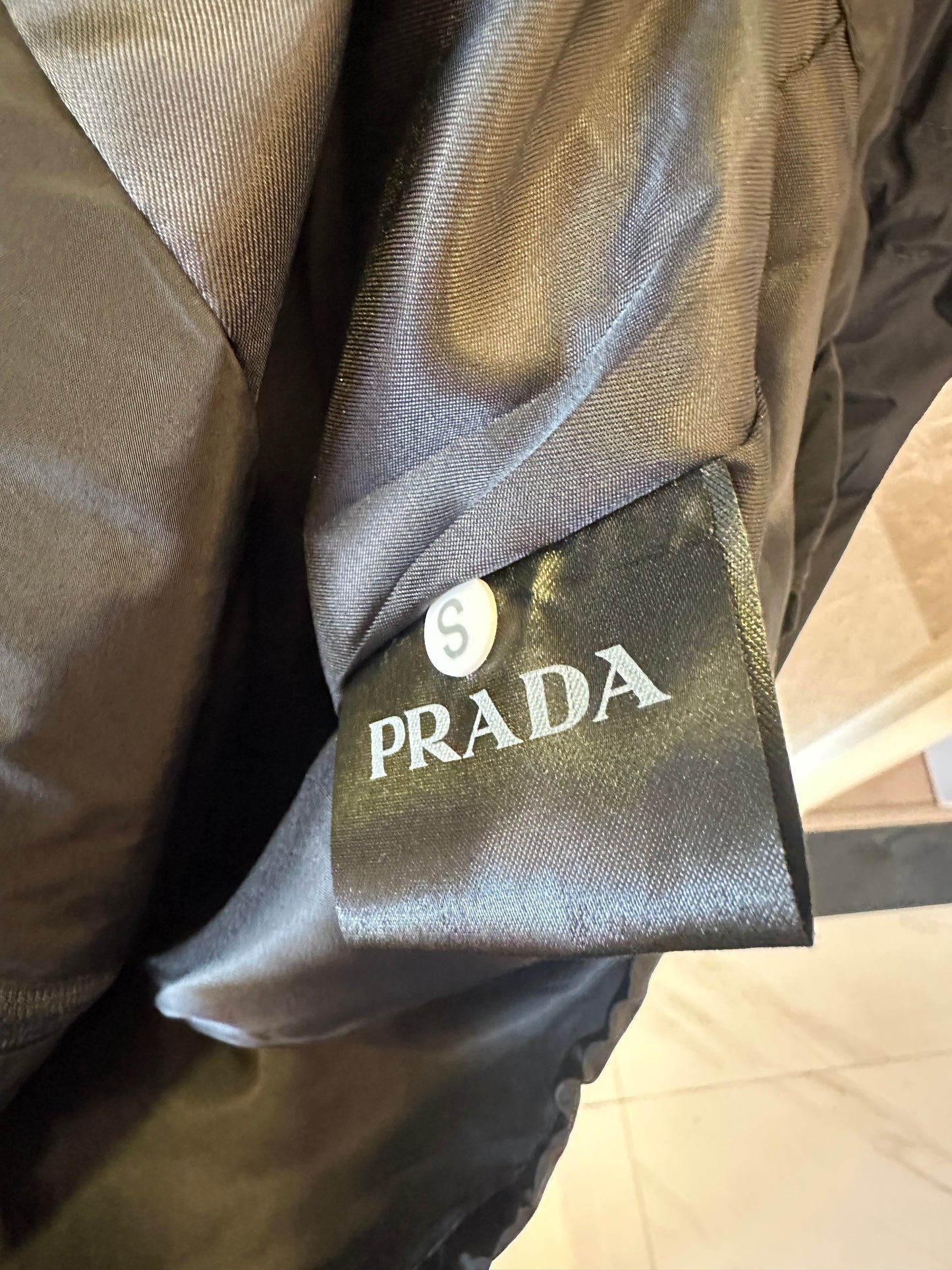 Prada Nylon Sleeveless Dress with Drawstring Waist – Black