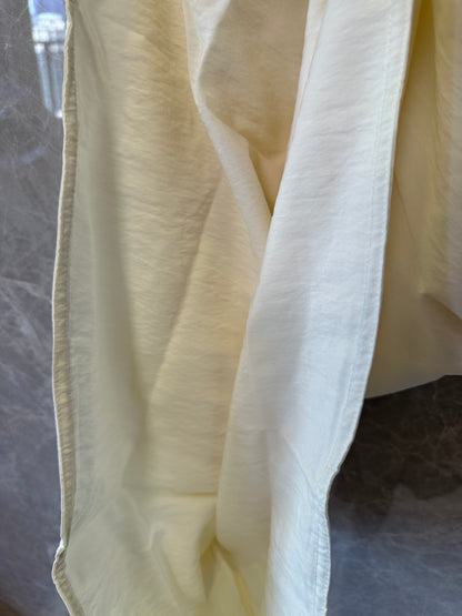 Prada Cream Cotton Sleeveless Dress – Minimalist Logo Detail