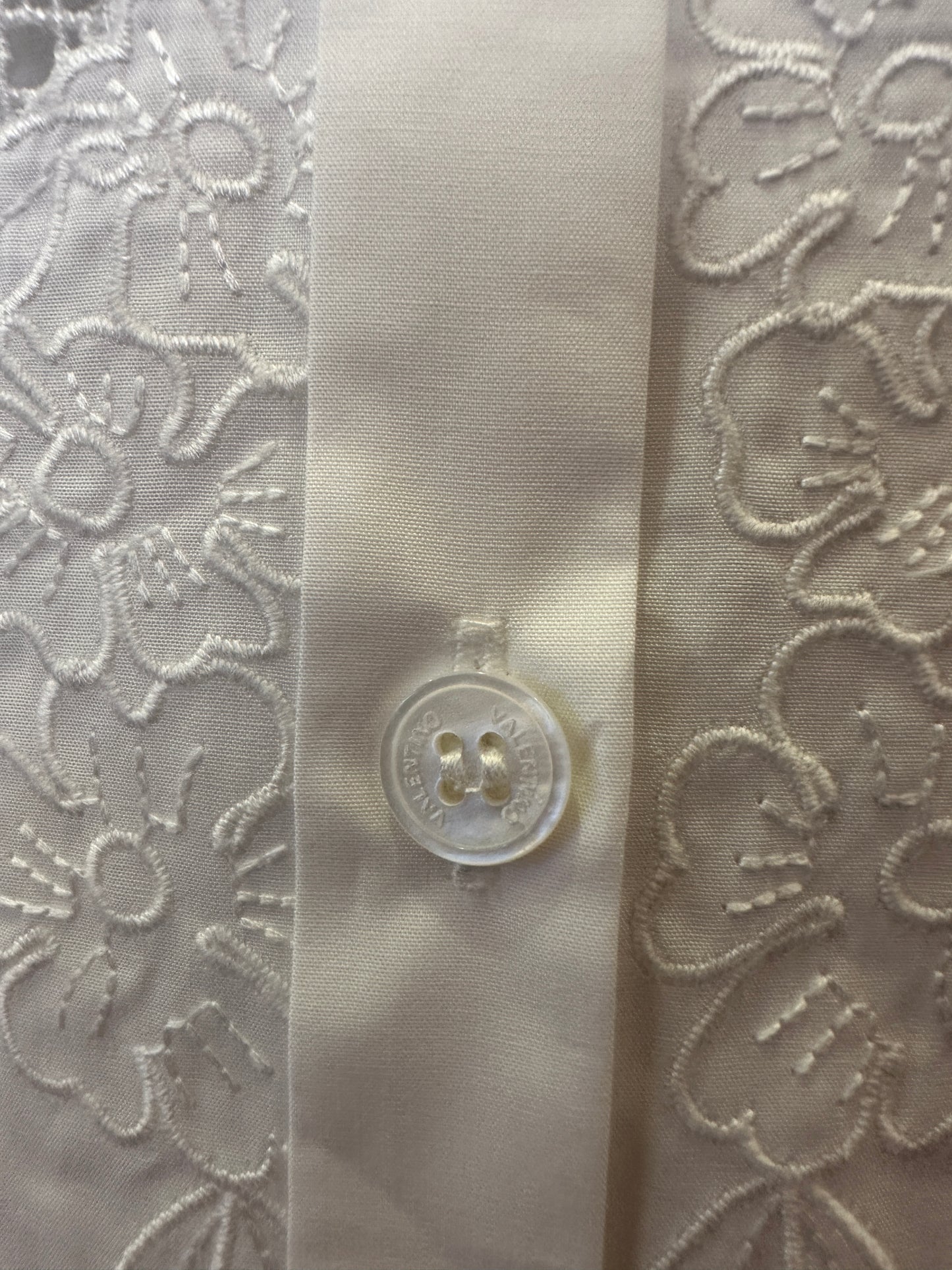 Valentino Lace Embroidered Sleeveless Blouse White Elegant Shirt Women