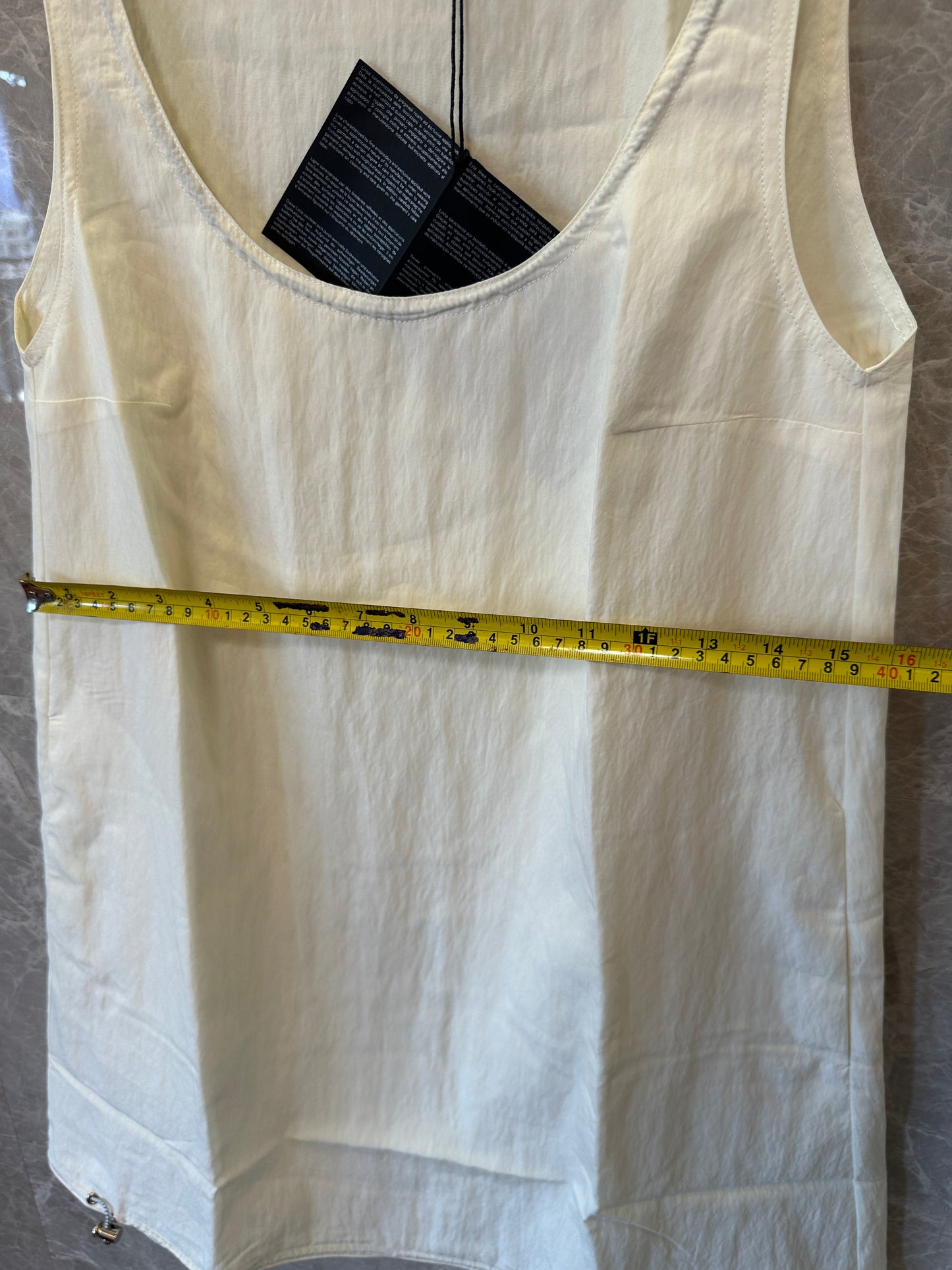 Prada Cream Cotton Sleeveless Dress – Minimalist Logo Detail