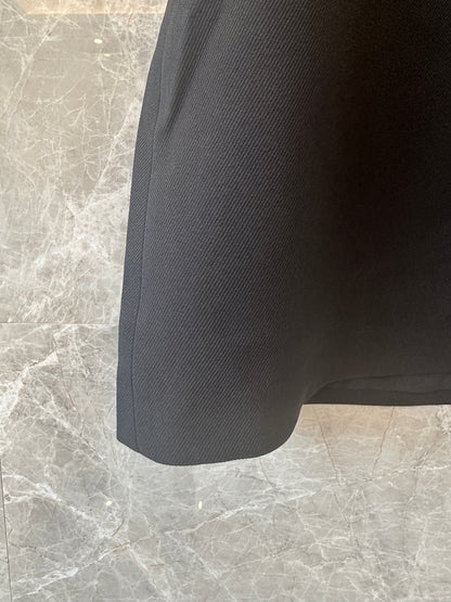 Elegant Black Square Neck Dress with Rhinestone Bow Straps