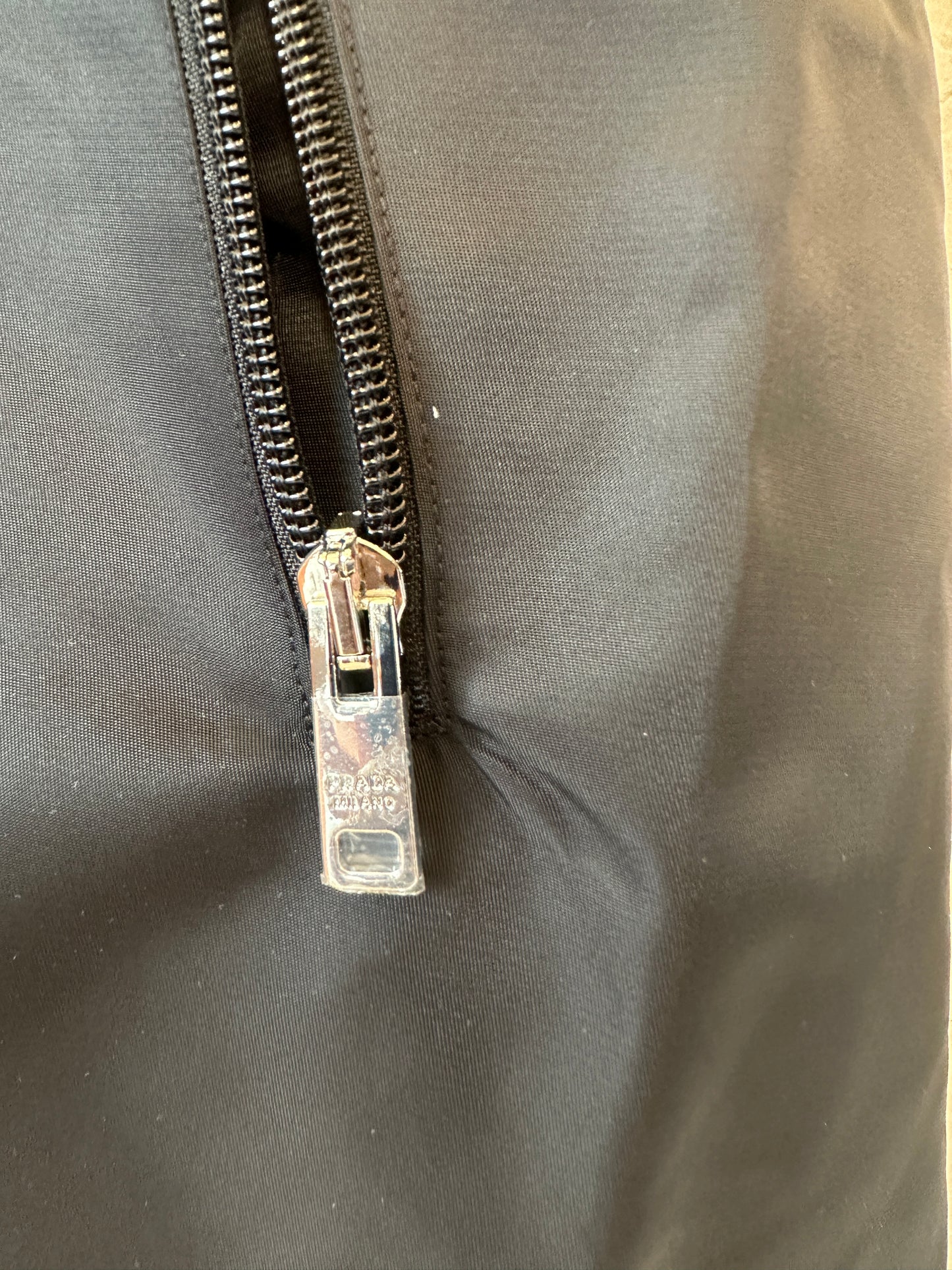 Prada Re-Nylon Sleeveless Drawstring Dress Black