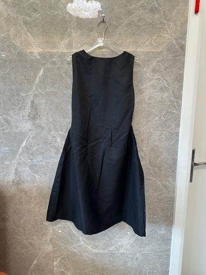 Prada Re-Nylon Sleeveless Drawstring Dress Black