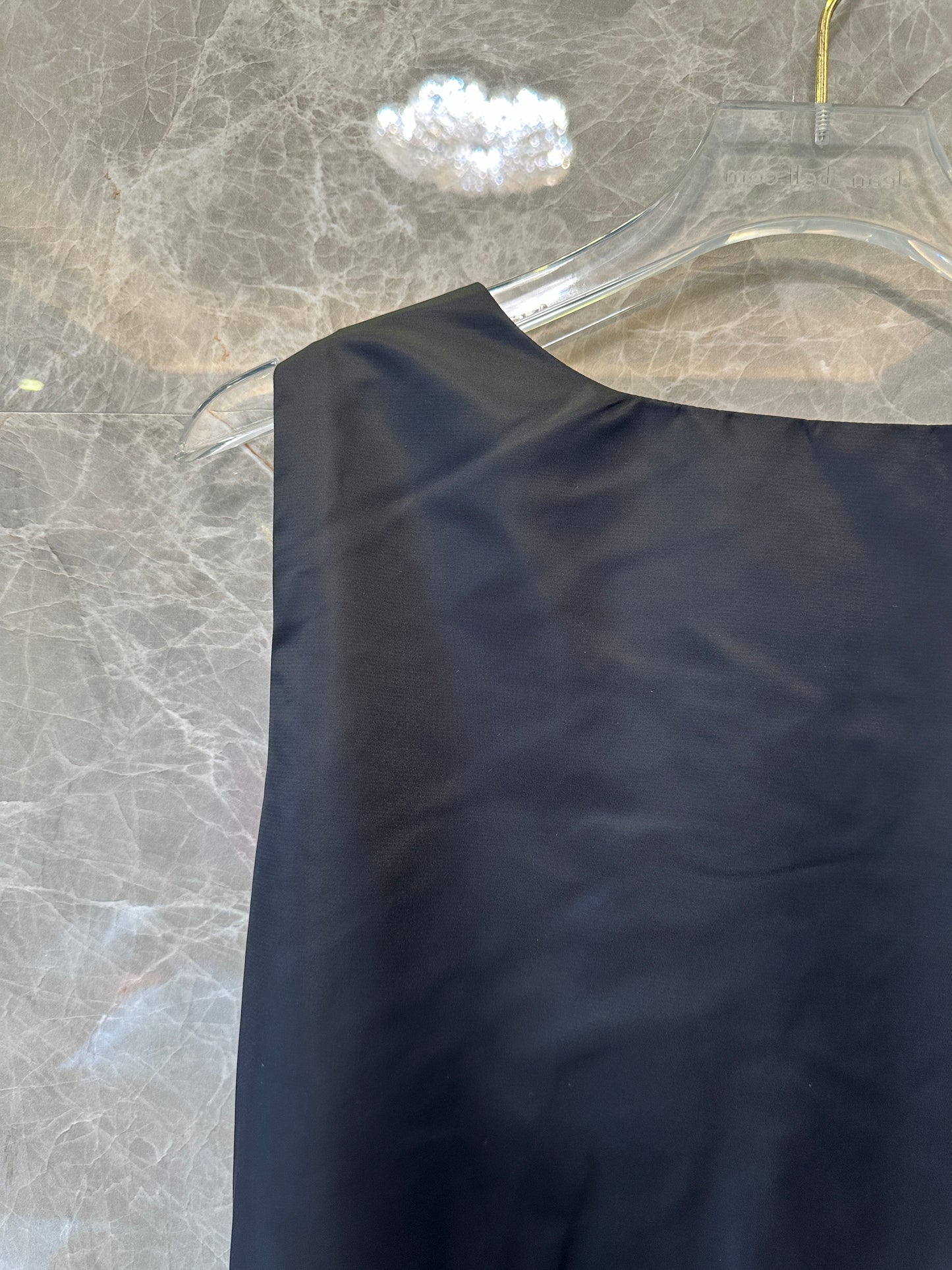 Prada Re-Nylon Sleeveless Drawstring Dress Black
